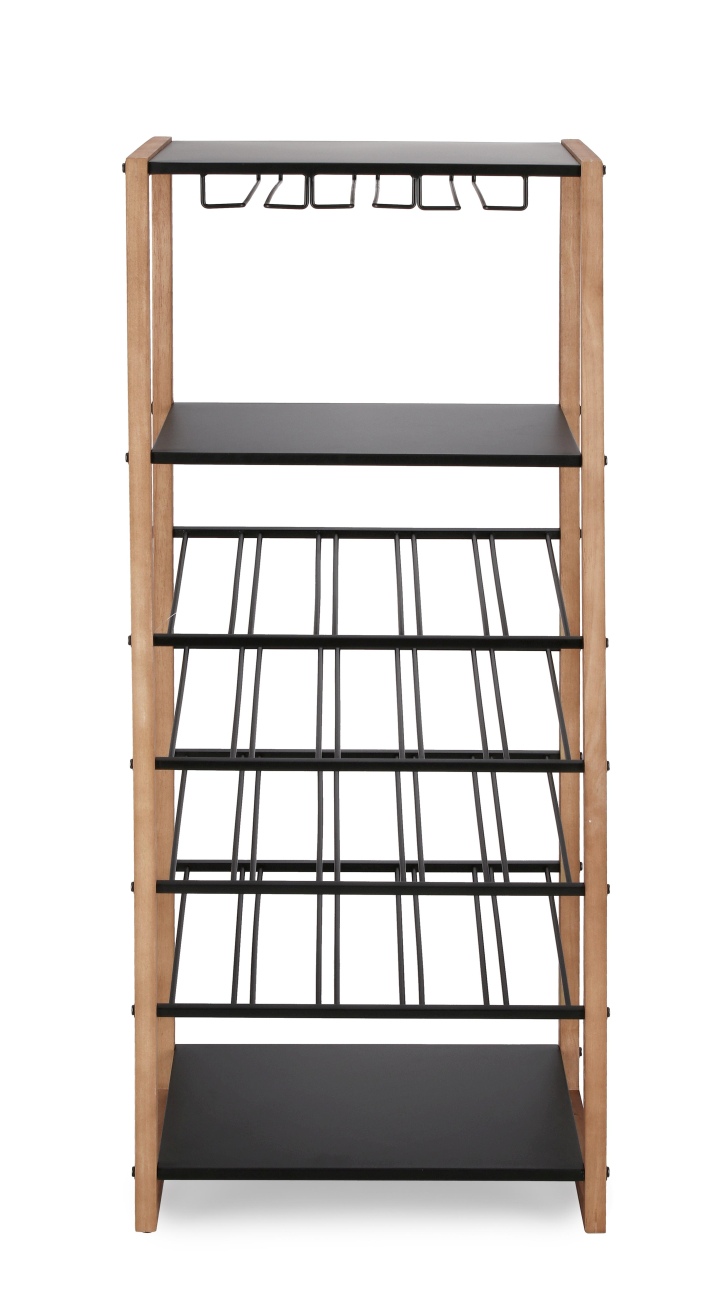 Weinregal Isaac aus Metall, Natur