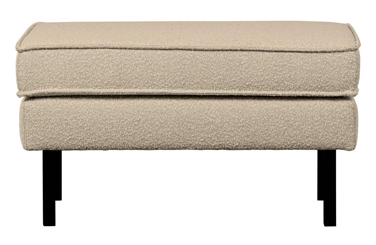 Hocker Rodeo aus Boucle-Stoff, Beige