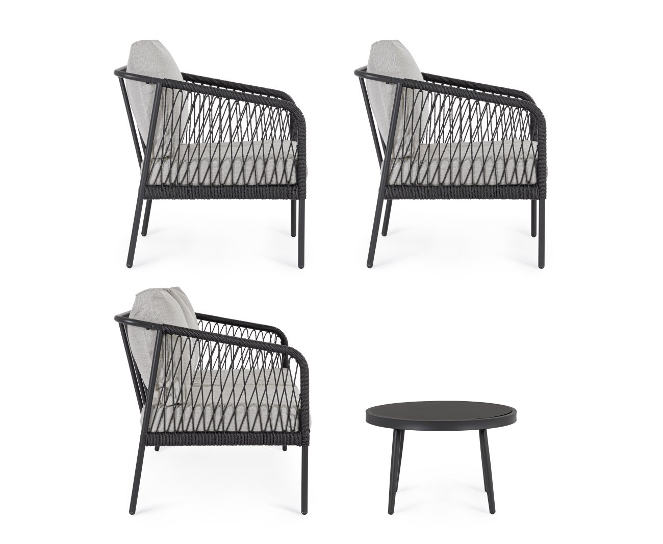 Garten-Set Felipe 4er Gruppe, Grau