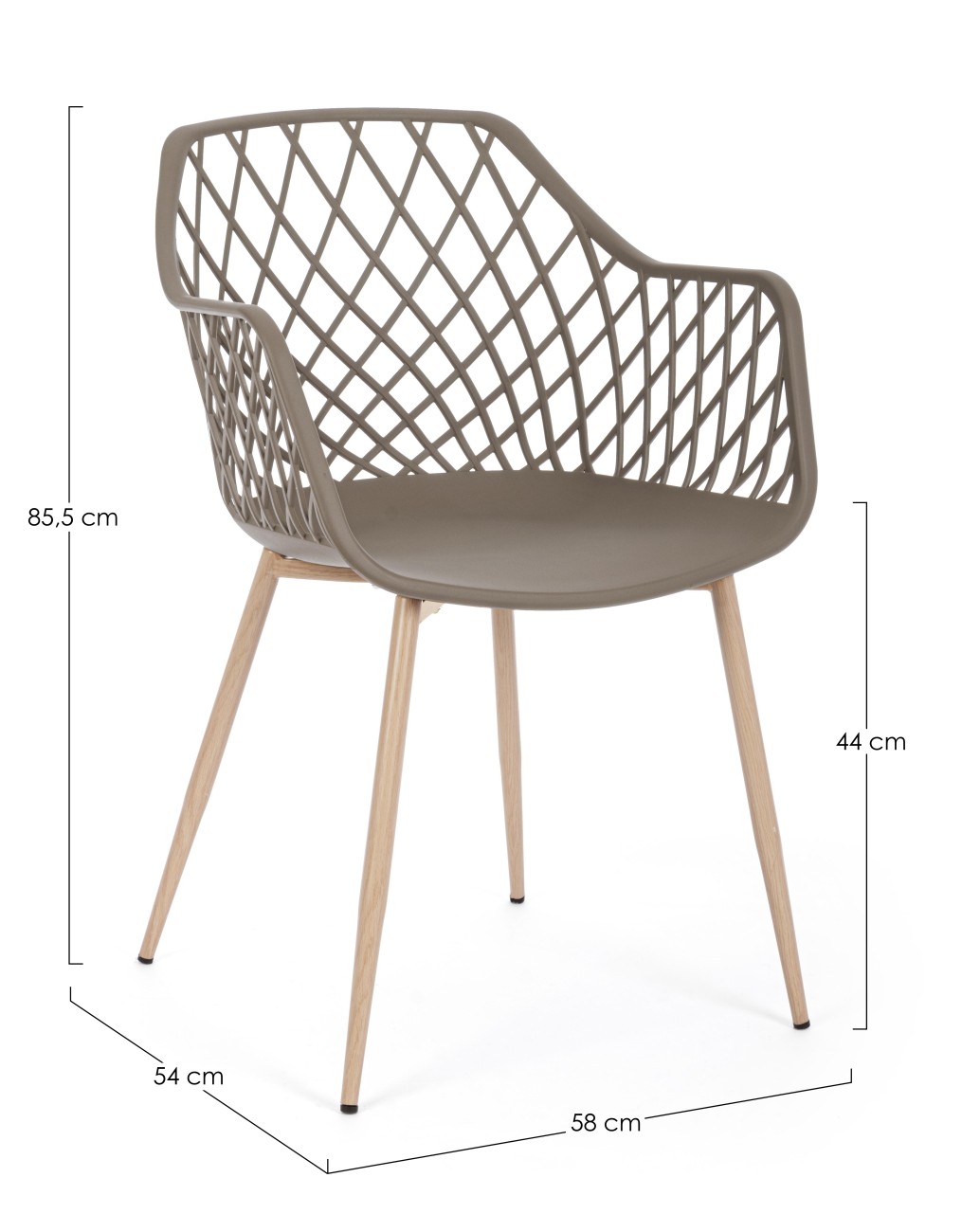Stuhl Optik 4er-Set, Taupe
