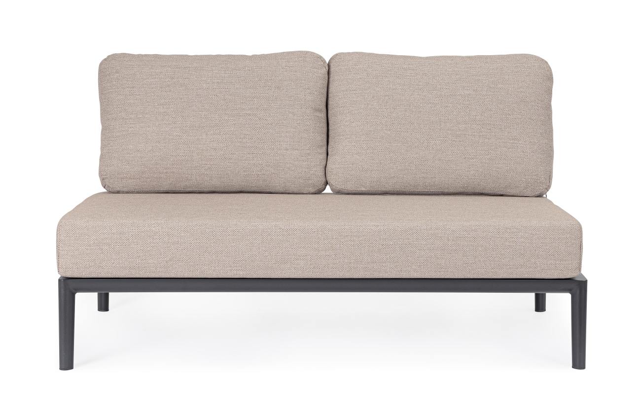 Gartenmodulsofa Gerald aus Aluminium Einzel-Element, Anthrazit