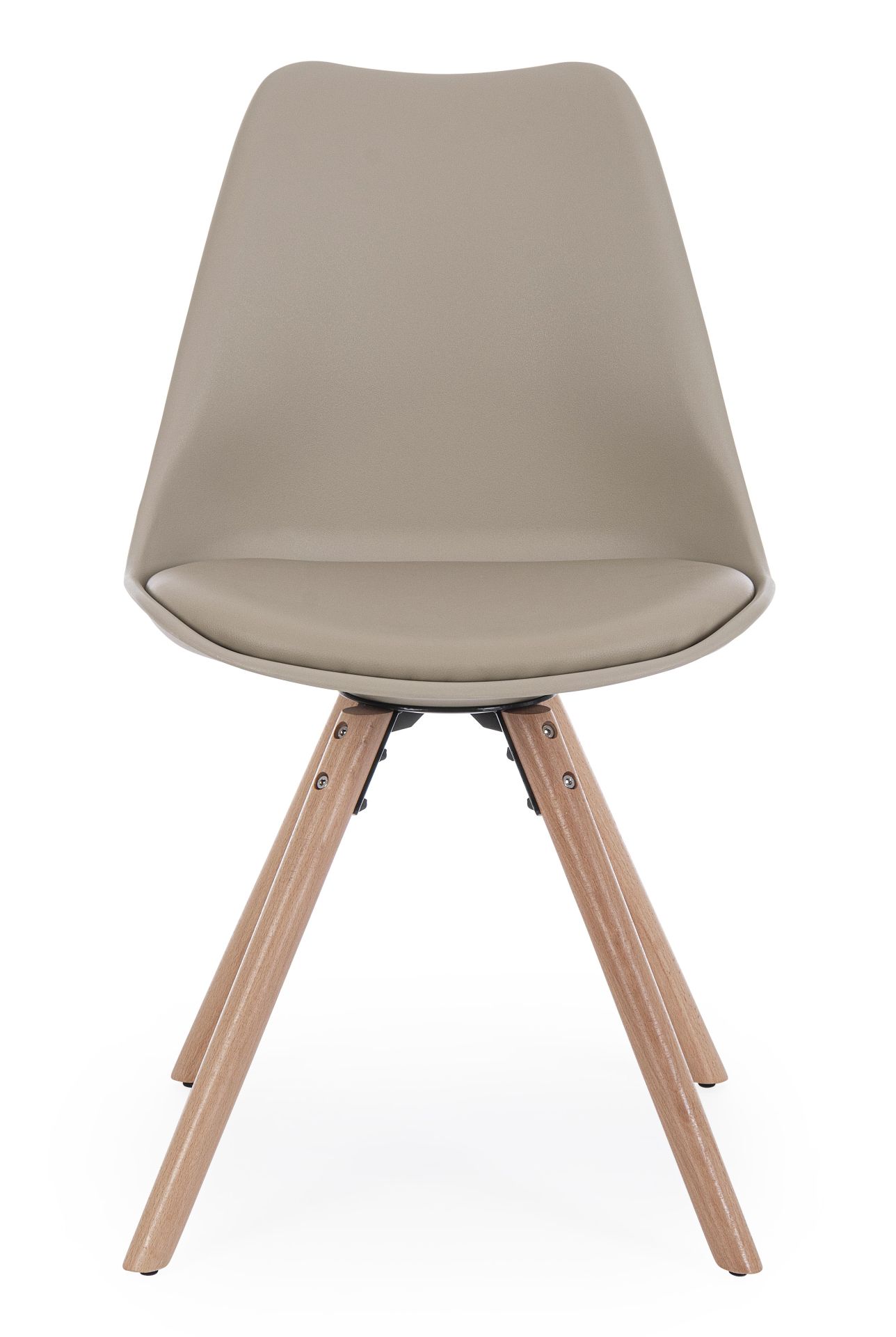 Der Stuhl New Trend überzeugt mit seinem modernem Design. Gefertigt wurde der Stuhl aus Kunststoff, welcher einen Taupe Farbton besitzt. Das Gestell ist aus Buchenholz. Die Sitzhöhe des Stuhls ist 49 cm