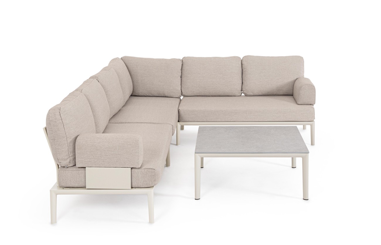 Gartenmodulsofa Gerald aus Aluminium Eck-Element, Pelikan