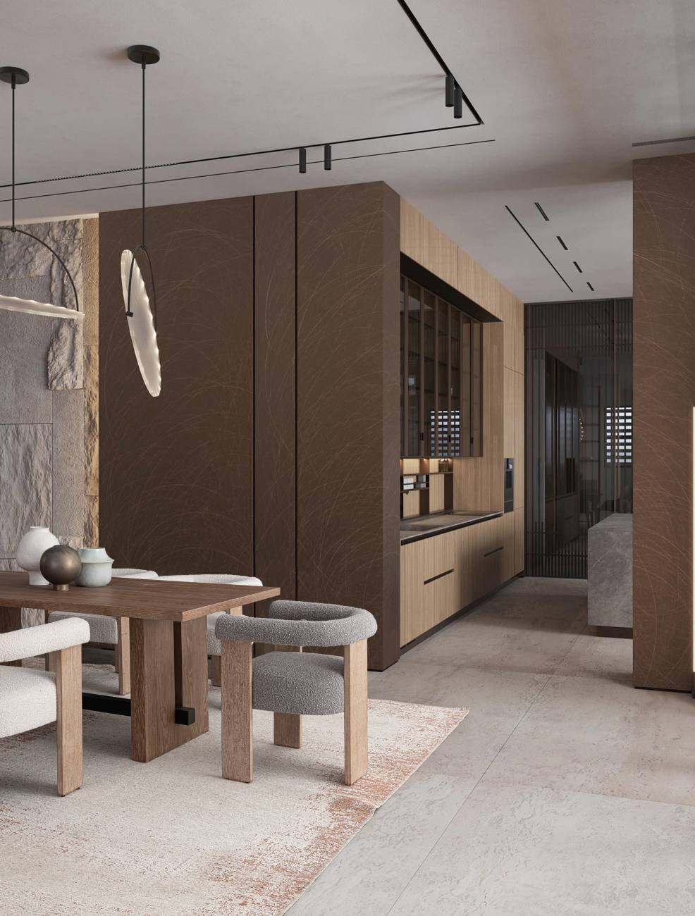 Esszimmerstuhl Agape aus Boucle, Natur / Natur