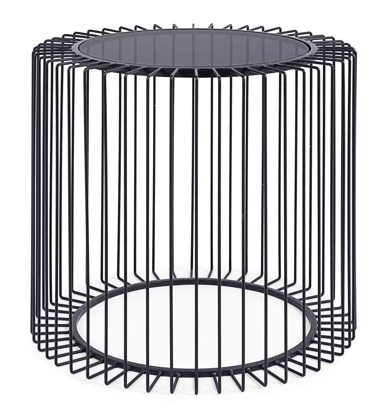 Beistelltisch Kieran aus Stahl mit Glasplatte, Ø 50 cm Beistelltisch Kieran aus Metall Schwarz, Ø 50 cm