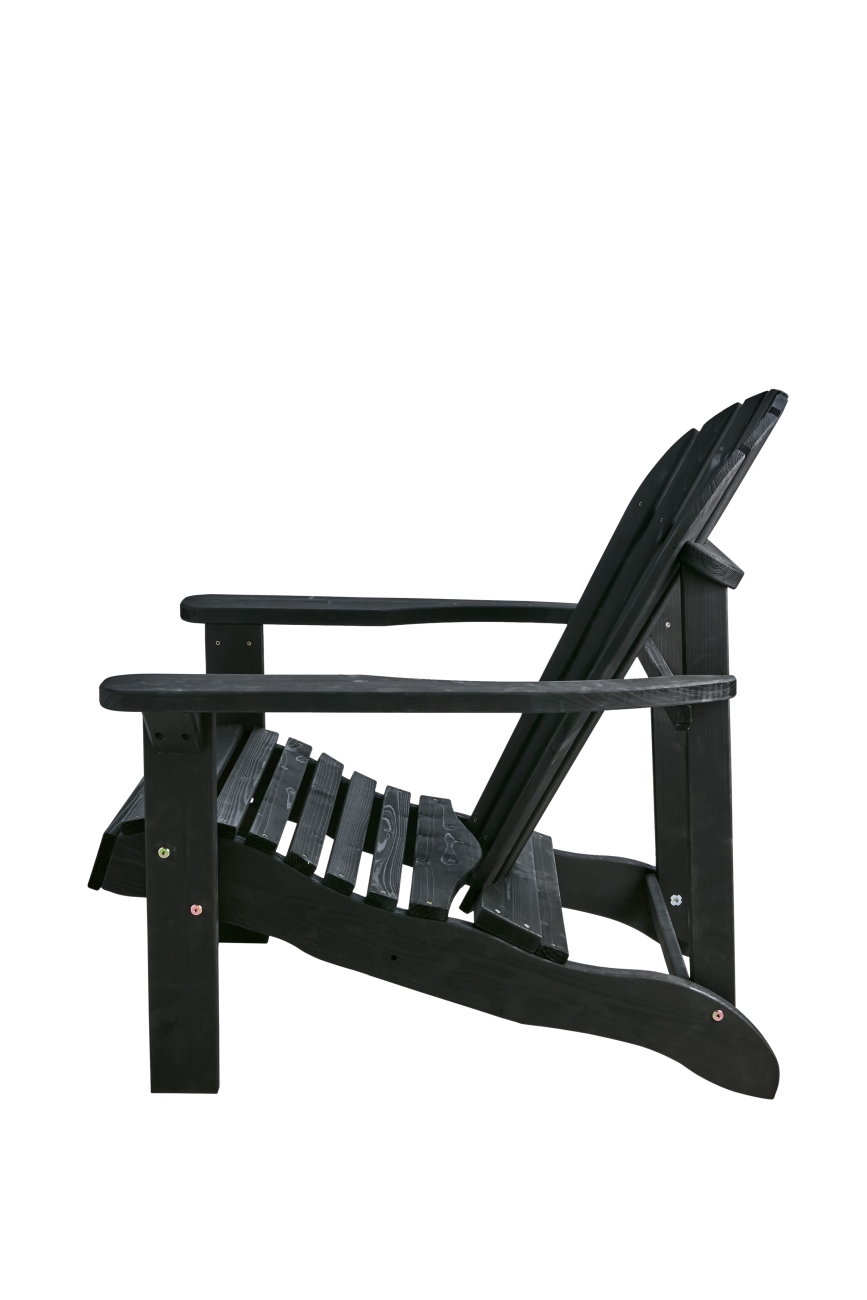 Gartensessel Skule aus Kiefernholz, Schwarz