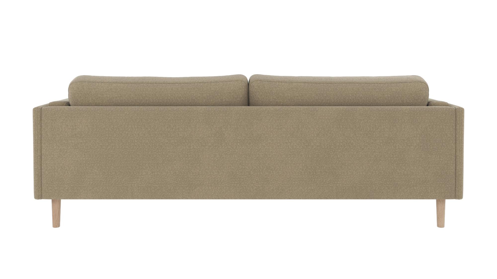 Sofa Braden 3-Sitzer, Beine Weiß pigmentiert, Bezug Rita Dunkelbeige passt perfekt in stilvolle Wohnräume.