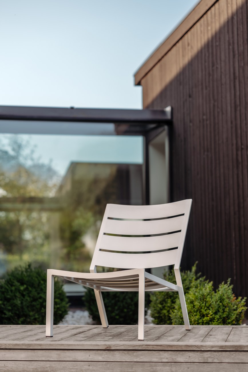 Gartensessel Delia aus Aluminium, Hellgrau