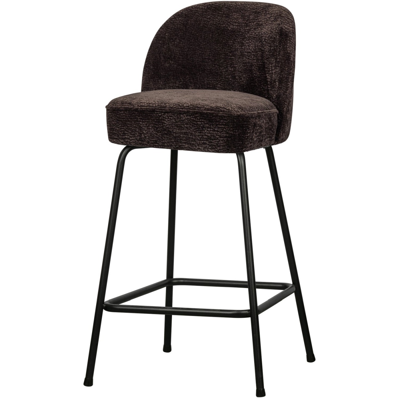 Barhocker Vogue aus Chenille-Stoff 65 cm, Dunkelbraun Barhocker Vogue aus Chenille-Stoff 65 cm, Dunkelbraun