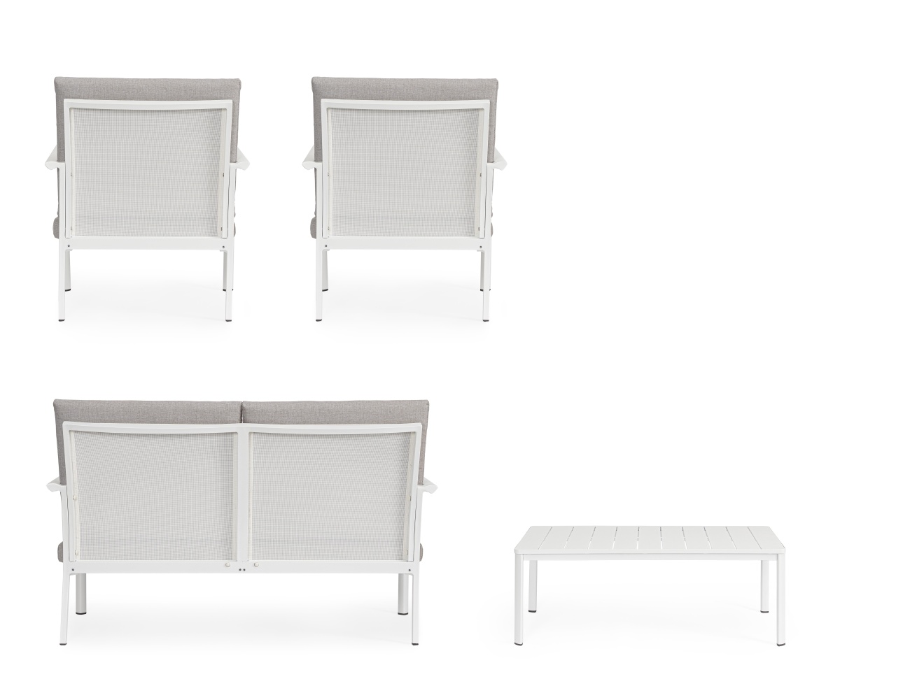 Garten-Set Konnor 4er Gruppe, Weiß
