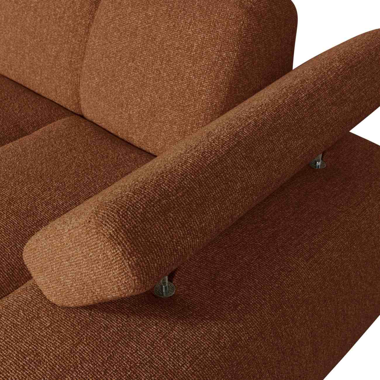 Modulsofa Mojo Boucle Chaiselongue-Rechts, Rostbraun