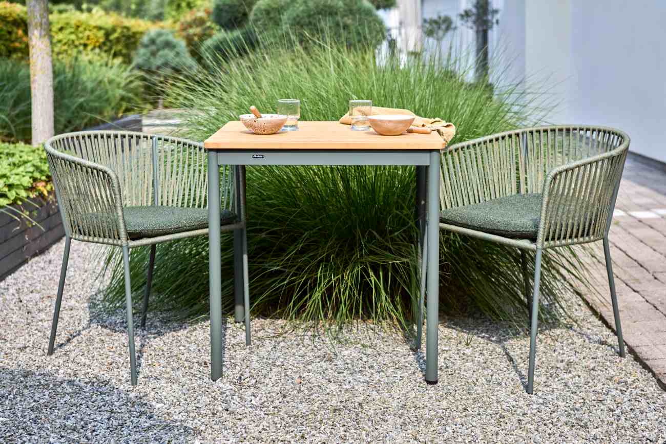 Gartenstuhl Piatto mit Armlehne, Grün