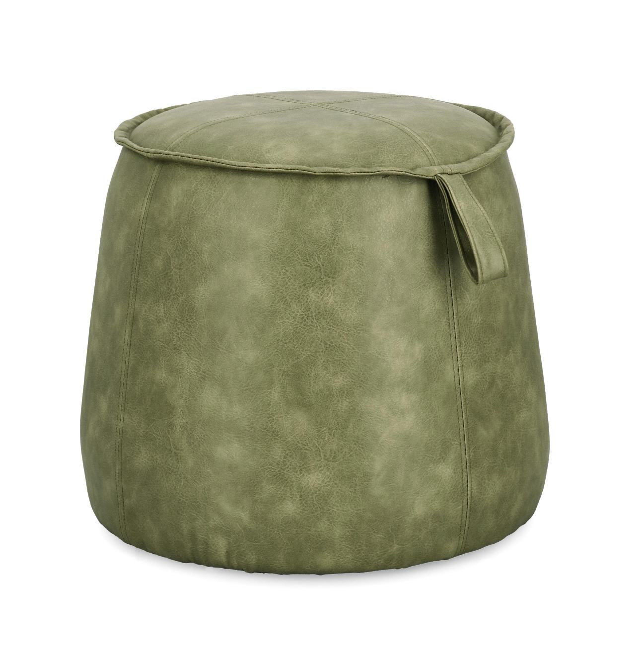 Pouf Rudina aus Kunstleder, Olive Pouf Rudina aus Kunstleder, Olive