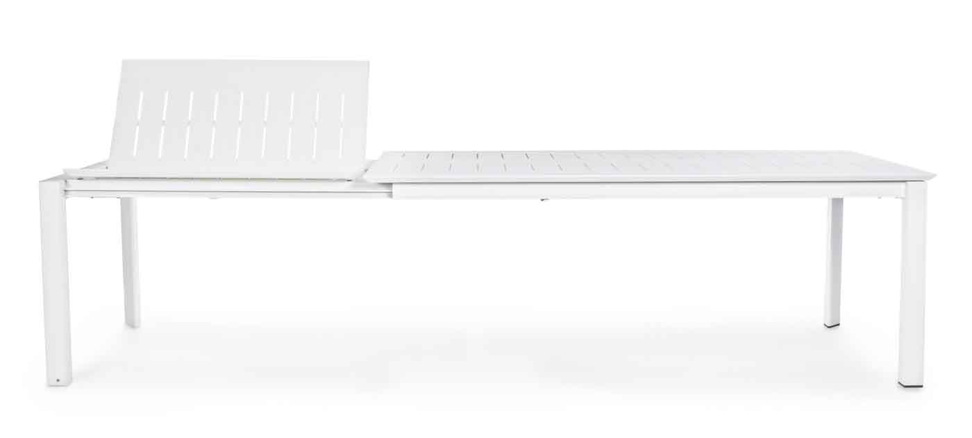 Gartentisch Konnor mit Ausziehfunktion, 200-300x110 cm, Weiß