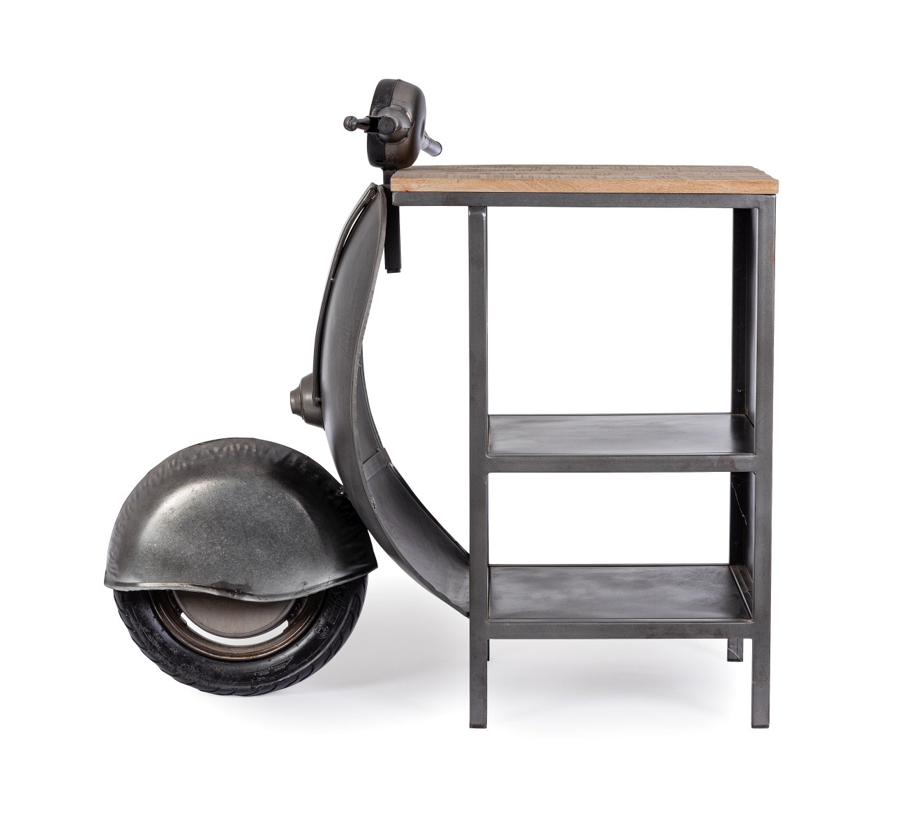 Regal Vespa aus Metall, Grau