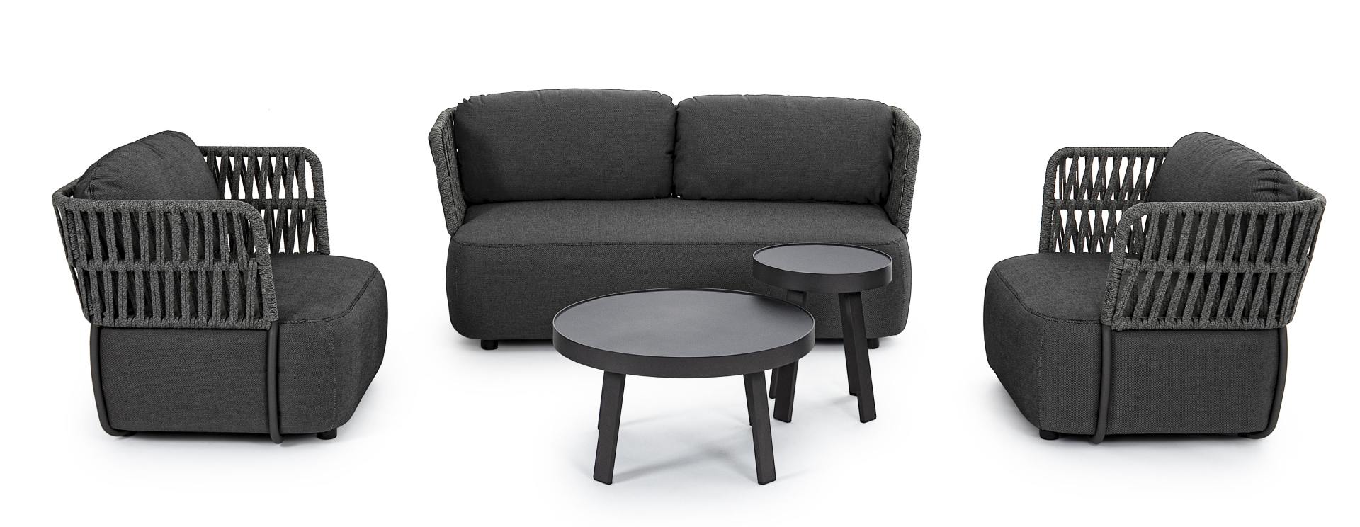 Couchtisch Spyro aus Aluminium Ø 41 cm, Anthrazit