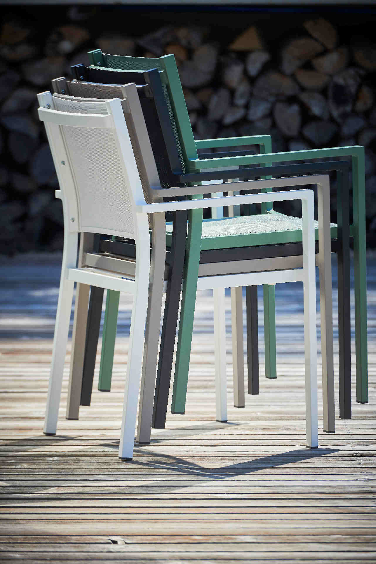 JanKurtz Gartenstuhl Gartensessel Aria Armlehne Textilene Aluminium stapelbar