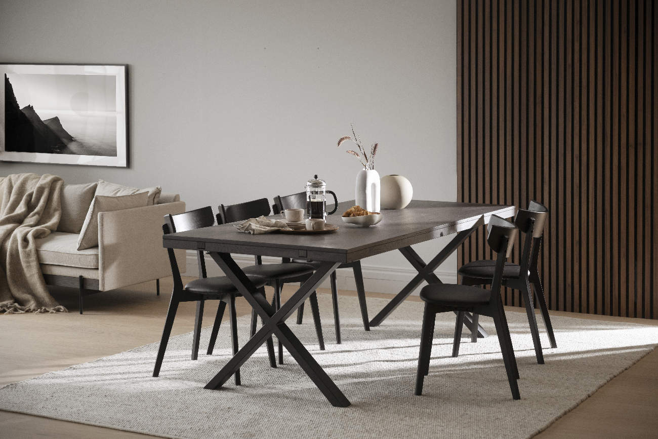 Esstisch Brooklyn, X-Gestell, 220cm, Braun
