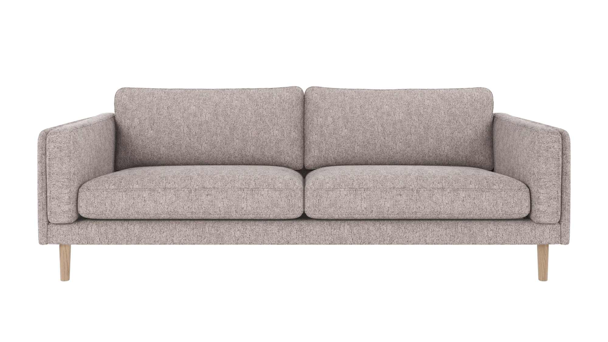 Design trifft Funktion: Sofa Braden 3-Sitzer, Beine Weiß pigmentiert, Bezug Max Grau.