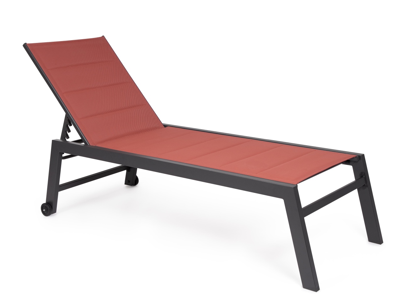 Gartenliege Hilde mit Rollen aus Aluminium, Rot Gartenliege Hilde mit Rollen aus Aluminium, Rot