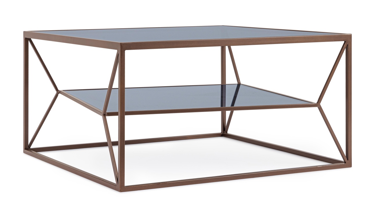 Couchtisch Hydra aus Metall Braun, 70x70 cm Couchtisch Hydra aus Metall Braun, 70x70 cm