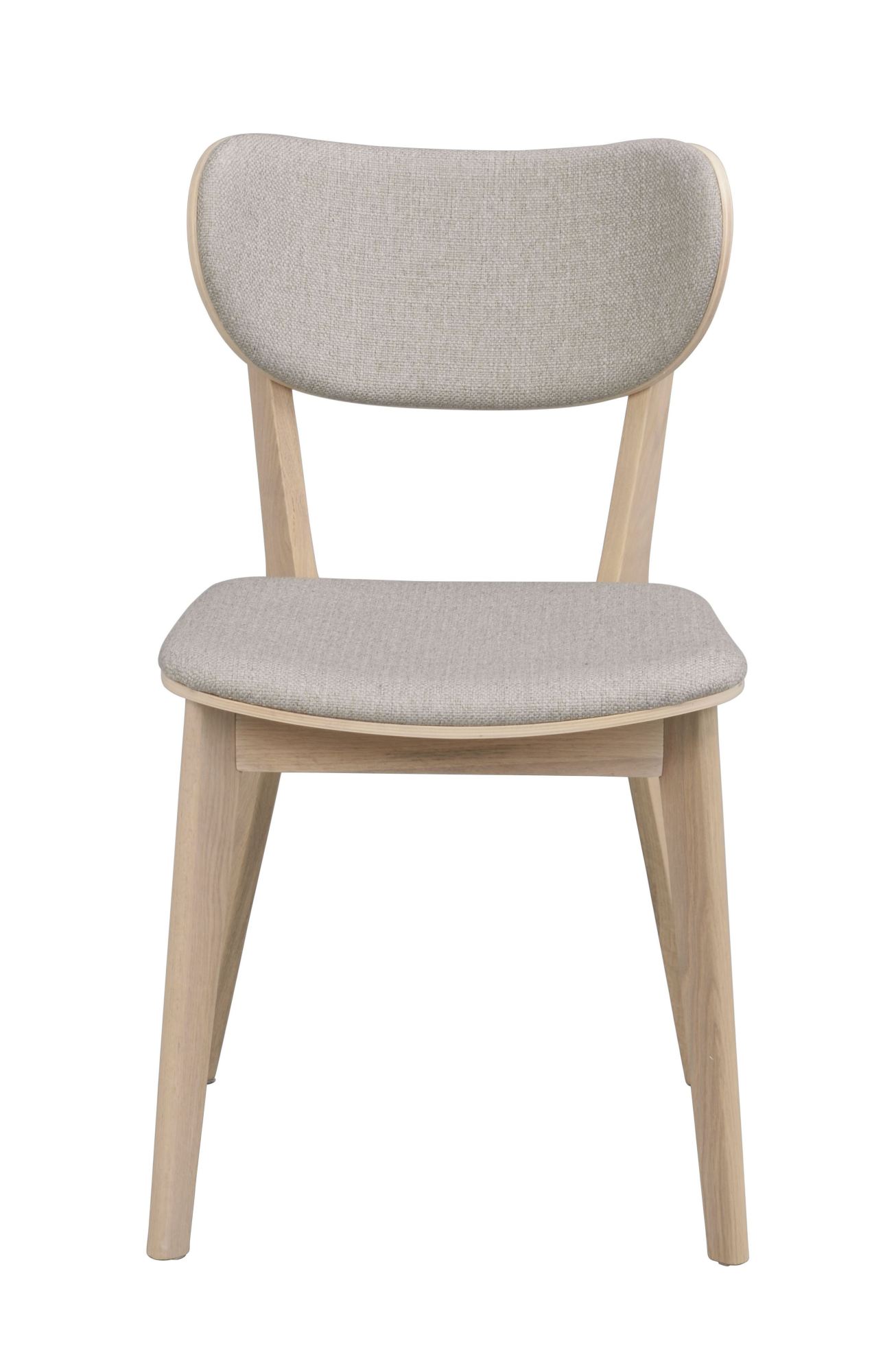 Komfortabel & schön – Stuhl Kato 2er Set, Whitewash / Grau Beige.