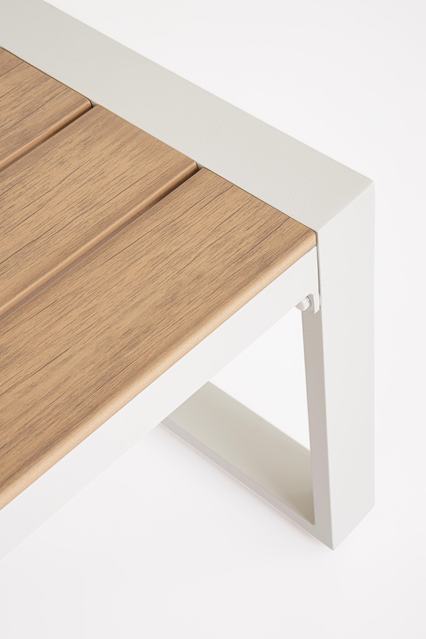 Garten-Set Leandro 4er Gruppe, Weiß / Beige