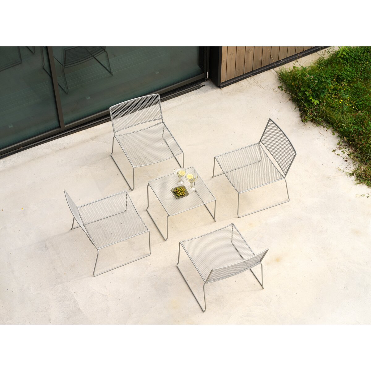 Gartensessel Haru Slate Grey - Metall, Stapelbar