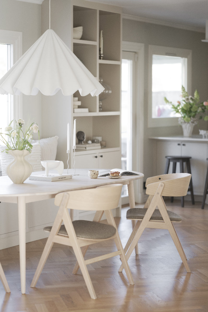 Ausziehtisch Tyler Oval 170/210cm, Eiche Weiß pigmentiert