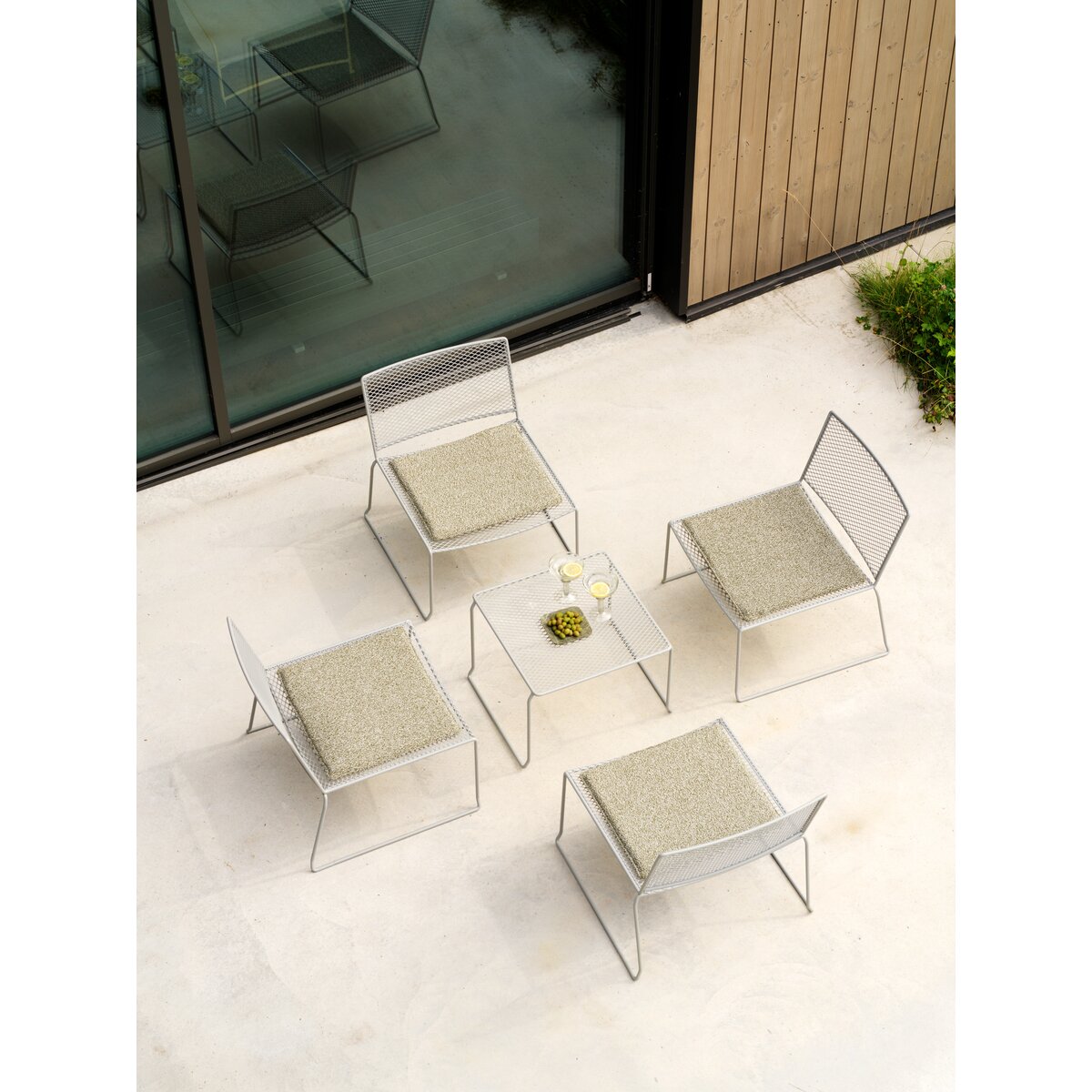 Gartensessel Haru Slate Grey - Metall, Stapelbar