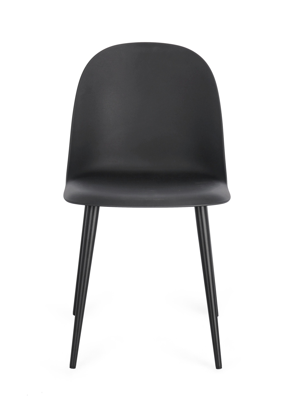 Esszimmerstuhl Ella 4er-Set aus Kunststoff, Schwarz