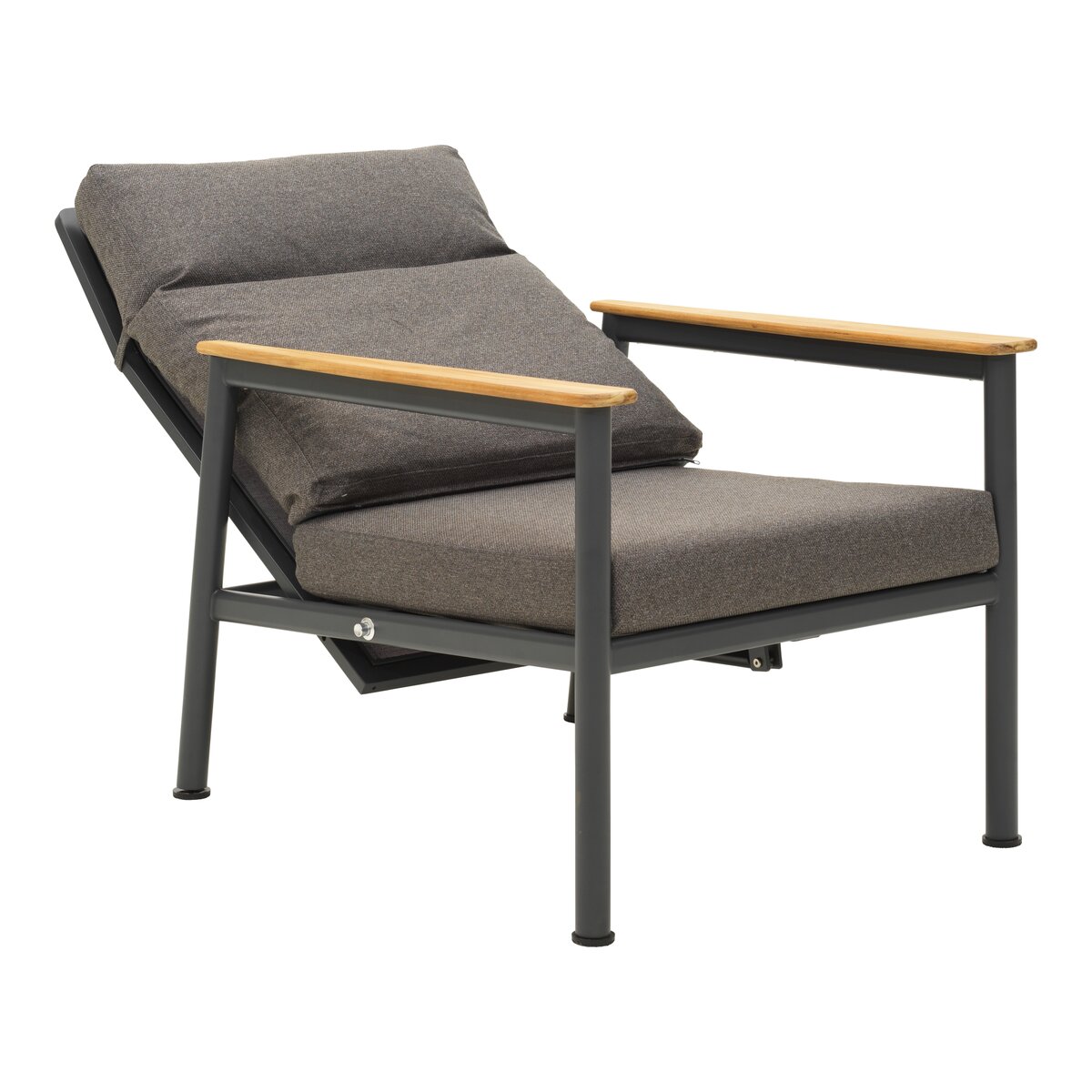 Gartensessel Gordon Anthrazit - Aluminium & Outdoor-Stoff, verstellbare Lehne