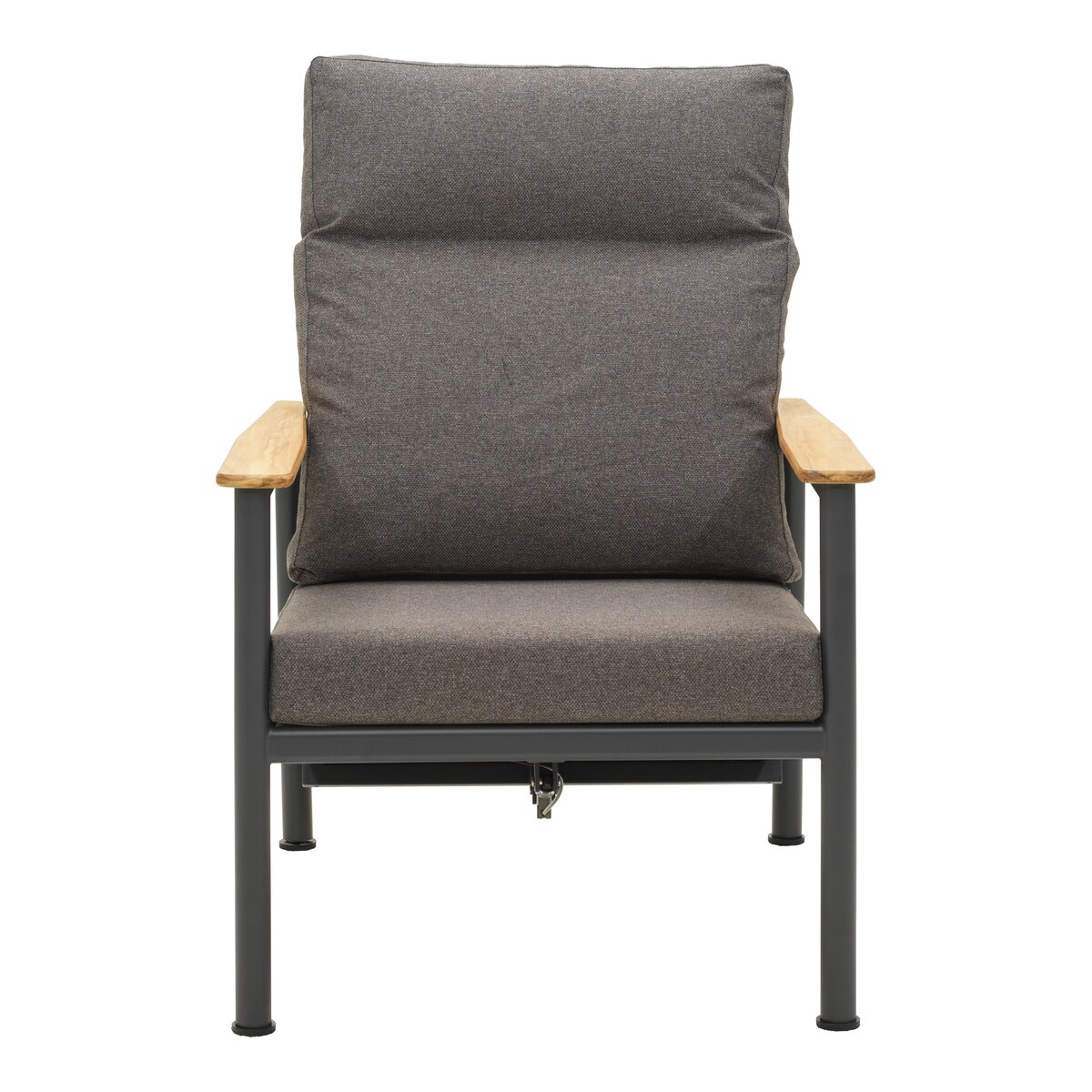 Gartensessel Gordon Anthrazit - Aluminium & Outdoor-Stoff, verstellbare Lehne
