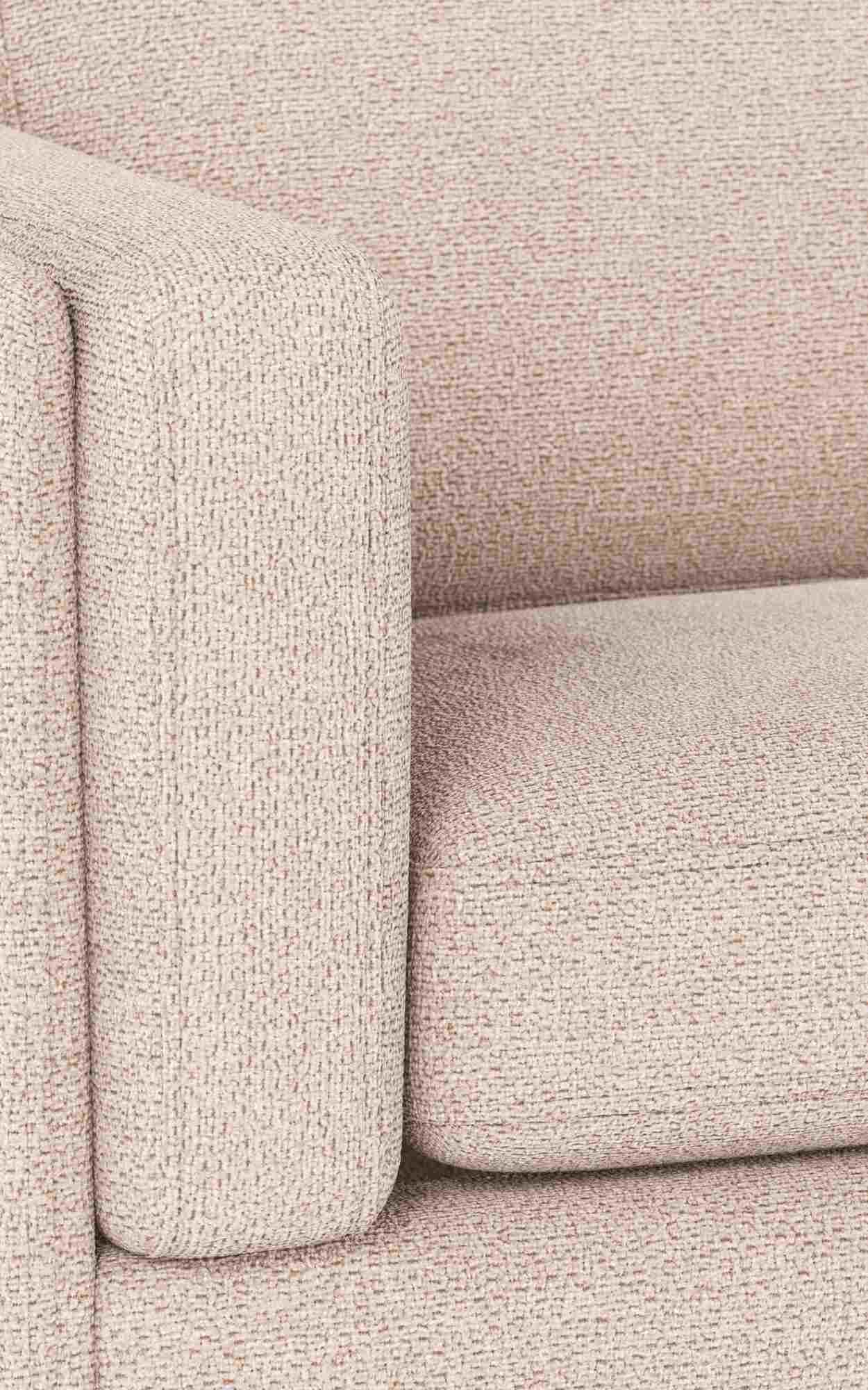 Hochwertiger Sofa Braden 3-Sitzer, Beine Eiche, Bezug Max Hellbeige für jede Einrichtung.