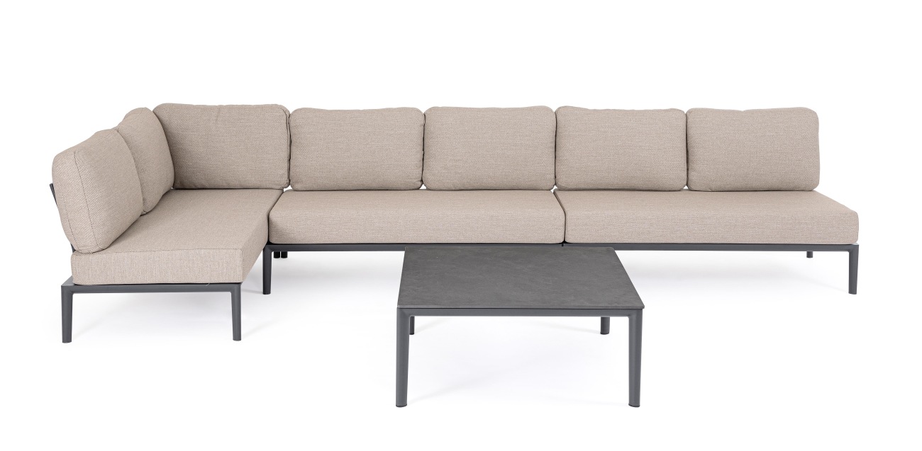 Gartenmodulsofa Gerald aus Aluminium Einzel-Element, Anthrazit
