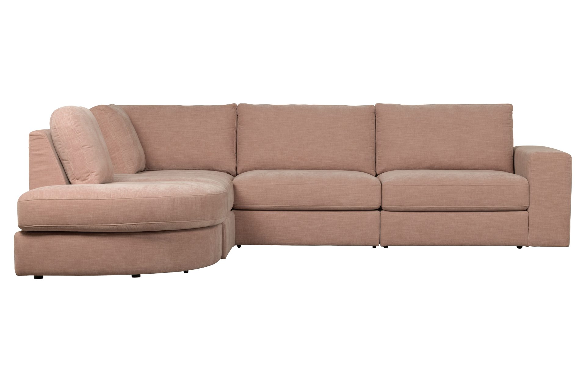 Das Modulsofa Family überzeugt mit seinem modernen Design. Das Seat Element wurde aus Gewebe-Stoff gefertigt, welcher einen einen rosa Farbton besitzen. Das Gestell ist aus Metall und hat eine schwarze Farbe. Das Element hat eine Sitzhöhe von 44 cm.