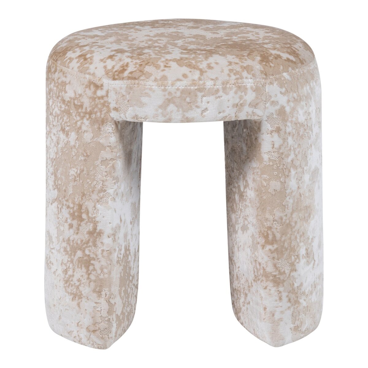 Polsterhocker Charlie - Strukturstoff Beige