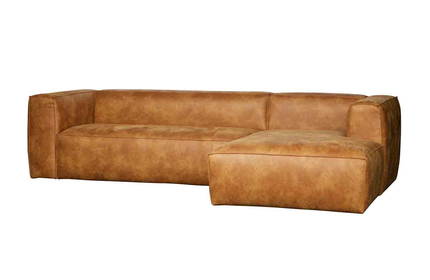 Ecksofa Bean Eco Leder, rechts Cognac