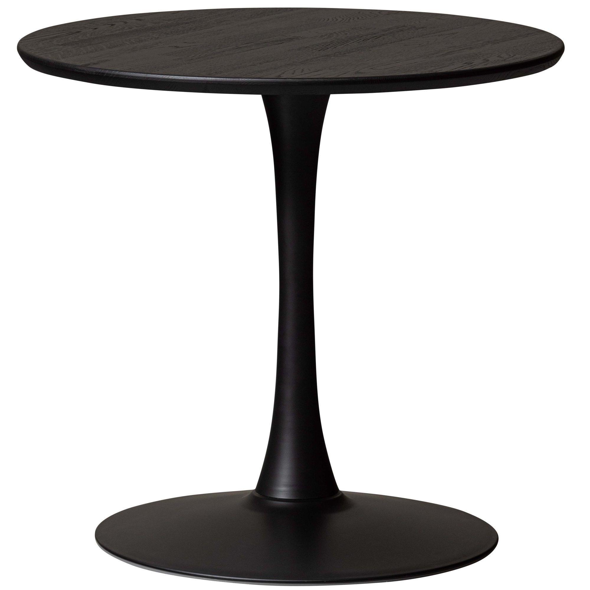 Bistrotisch Tablo rund Eiche [FSC] Schwarz - Ø80 cm, modern mit Trompetenfuß