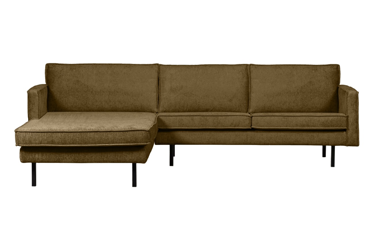Chaiselongue Rodeo aus Struktursamt Links, Brass Chaiselongue Rodeo aus Struktursamt Links, Brass