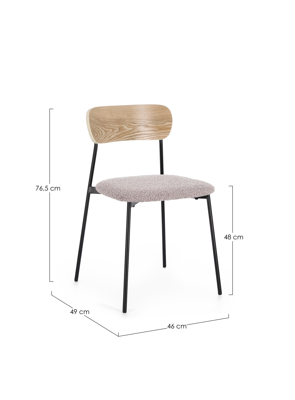 Esszimmerstuhl Genevieve aus Boucle-Stoff, Braun