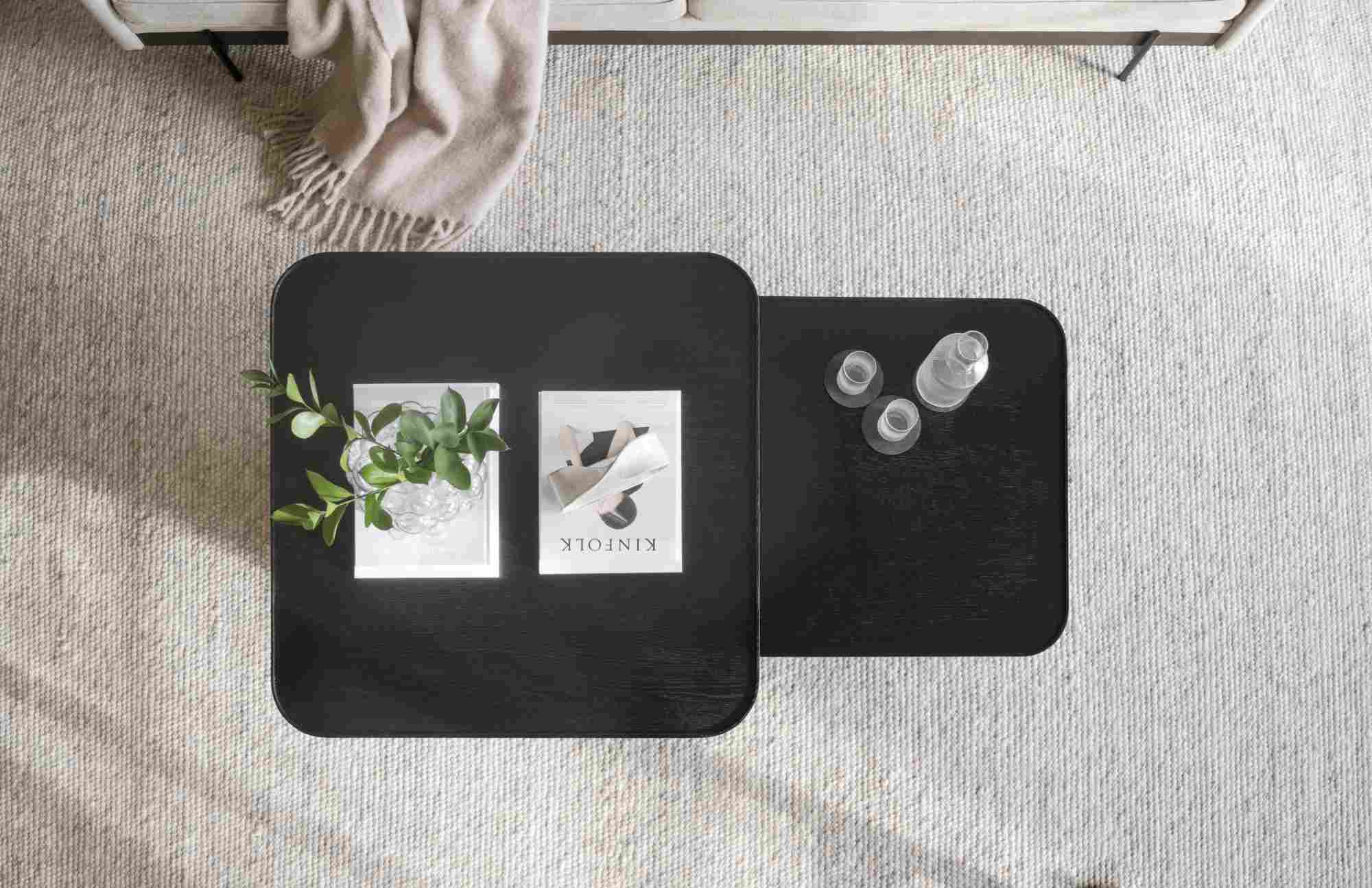 Couchtisch Sullivan, Schwarz, 80x80x40cm – überzeugt mit zeitlosem Stil.