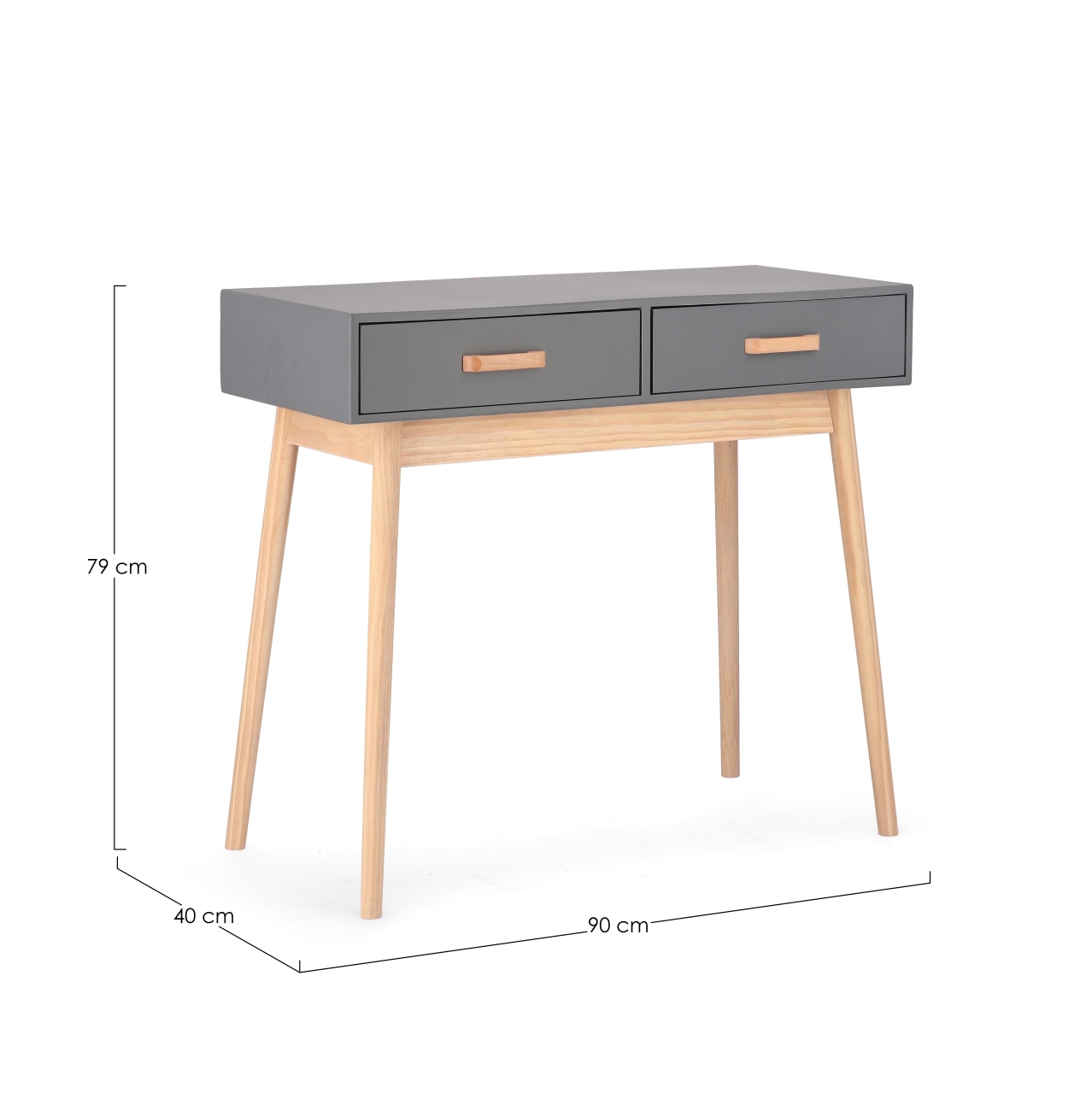 Konsole Ordinary aus Kiefernholz, Grau