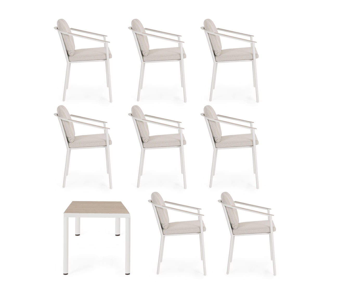 Garten-Set Ulises, Esstisch & Stühle aus Aluminium