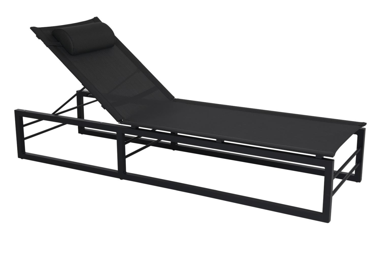 Gartenliege Vevi aus Metall, Schwarz Gartenliege Vevi aus Aluminium, Schwarz