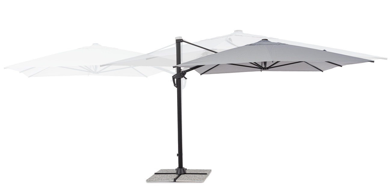 Sonnenschirm Vega aus Aluminium 3x3 m, Hellgrau