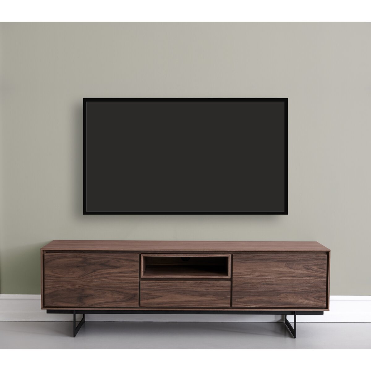 TV-Board Otoya Walnuss - 160 cm mit Soft-Close, offenem Fach & Stauraum