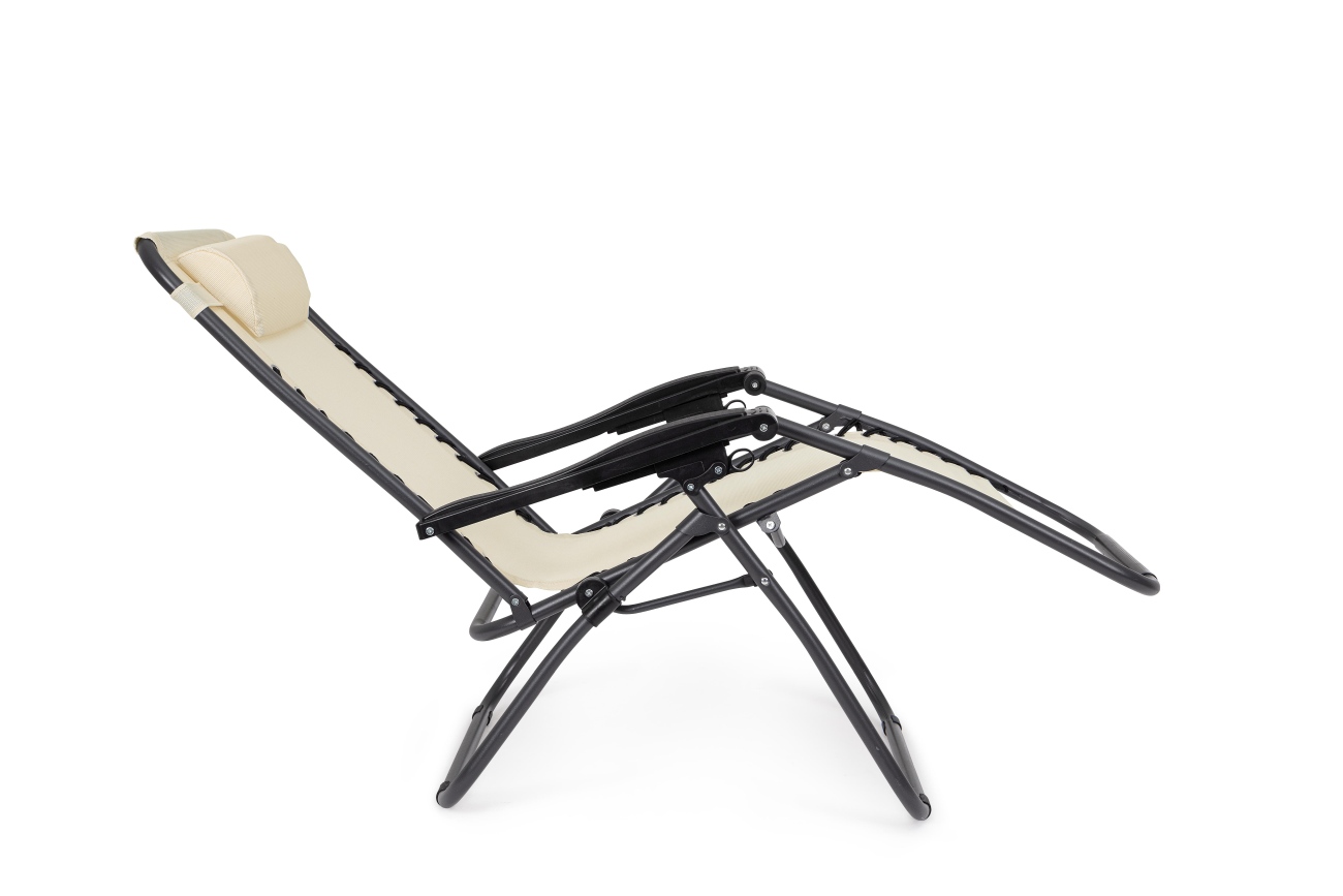 Liegestuhl Santana aus Metall, Creme