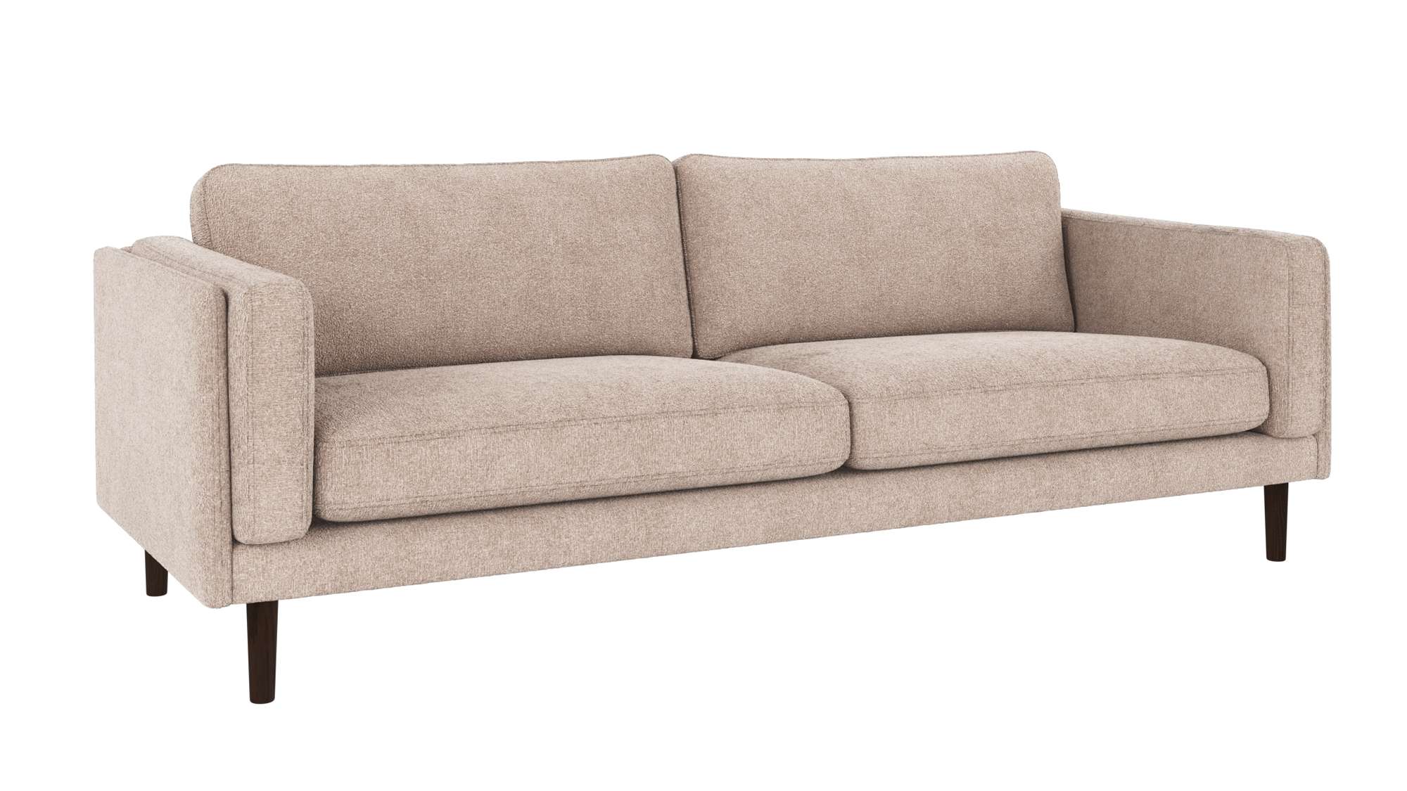 Sofa Braden 3-Sitzer, Beine Braun, Bezug Greg Hellbeige