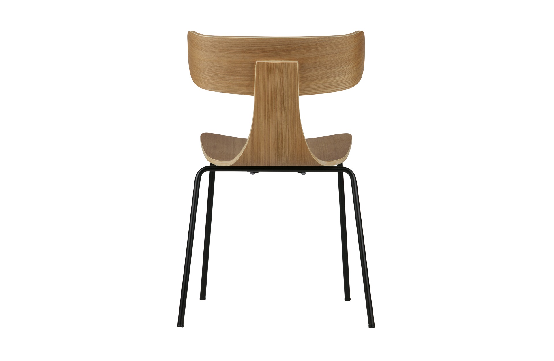Der Stuhl Form überzeugt mit seinem besonderen Design. Gefertigt wurde der Stuhl aus Holz, welches einen natur Farbton besitzt. Das Gestell ist schwarz und wurde aus Metall gefertigt.